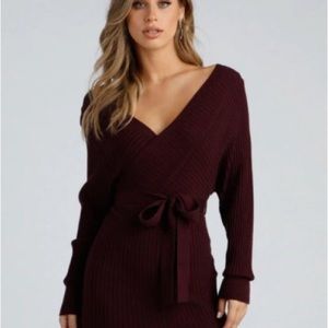 Windsor BLACK long sleeve sweater dress NWT